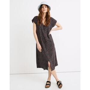 Madewell Field Floral Pressed Orchid Easy Midi Dress Button Up Relaxed Small